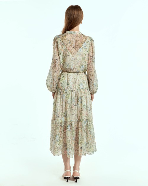SIXDO Voile Flared Dress for Women